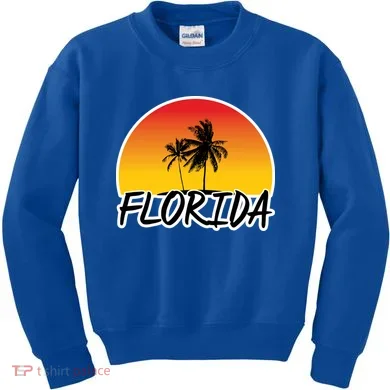Florida Sunset Palm trees  Kids Sweatshirt