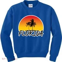 Florida Sunset Palm trees  Kids Sweatshirt thumb 0