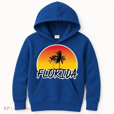 Florida Sunset Palm trees  Kids Hoodie