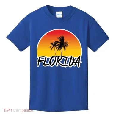 Florida Sunset Palm trees  Kids T-Shirt