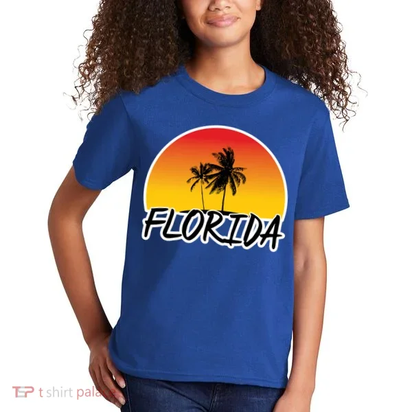 Florida Sunset Palm trees  Kids T-Shirt