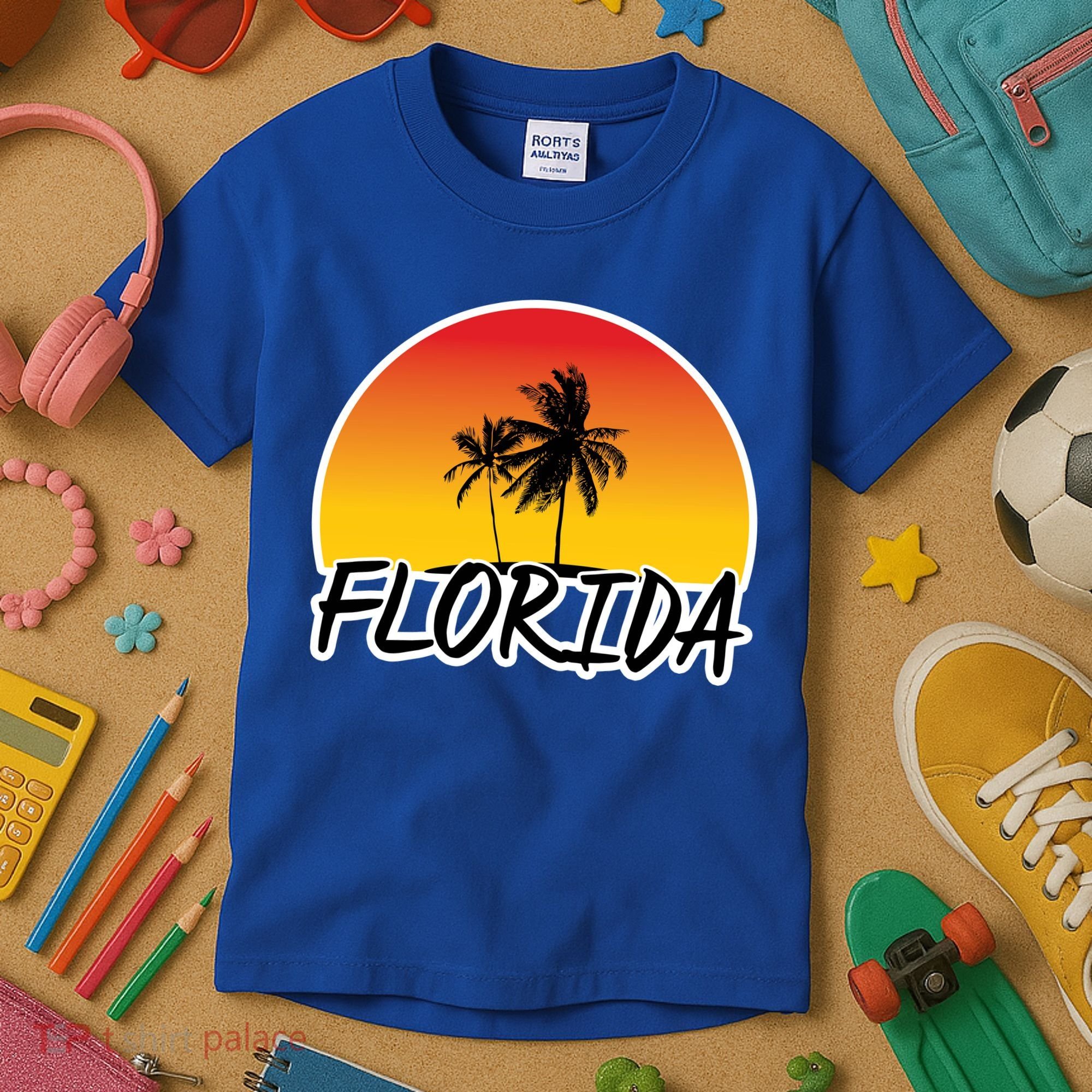 Florida Sunset Palm trees  Kids T-Shirt