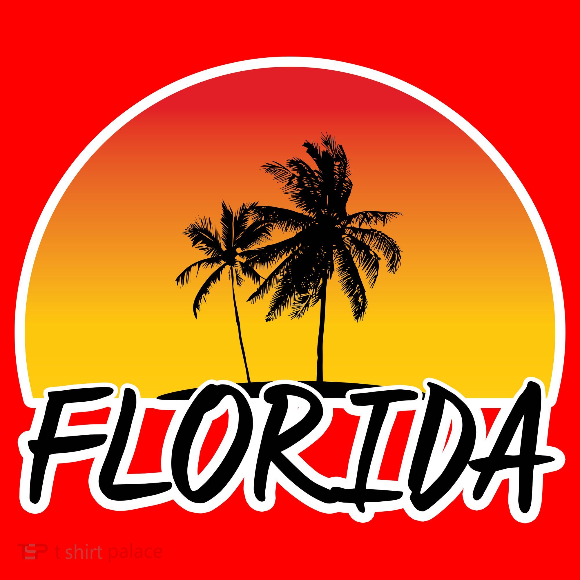 Florida Sunset Palm trees  Santa Hat