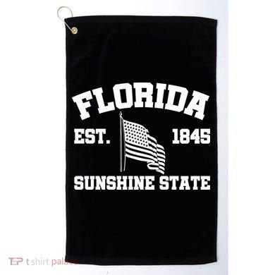 Florida The Sunshine State Est. 1845 Golf Towel