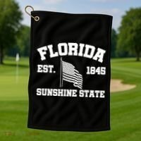 Florida The Sunshine State Est. 1845 Golf Towel thumb 1