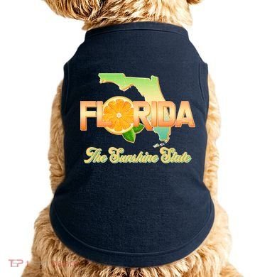 Florida The Sunshine State Orange Logo Doggie Tank