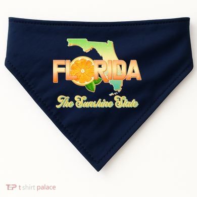 Florida The Sunshine State Orange Logo USA-Made Doggie Bandana