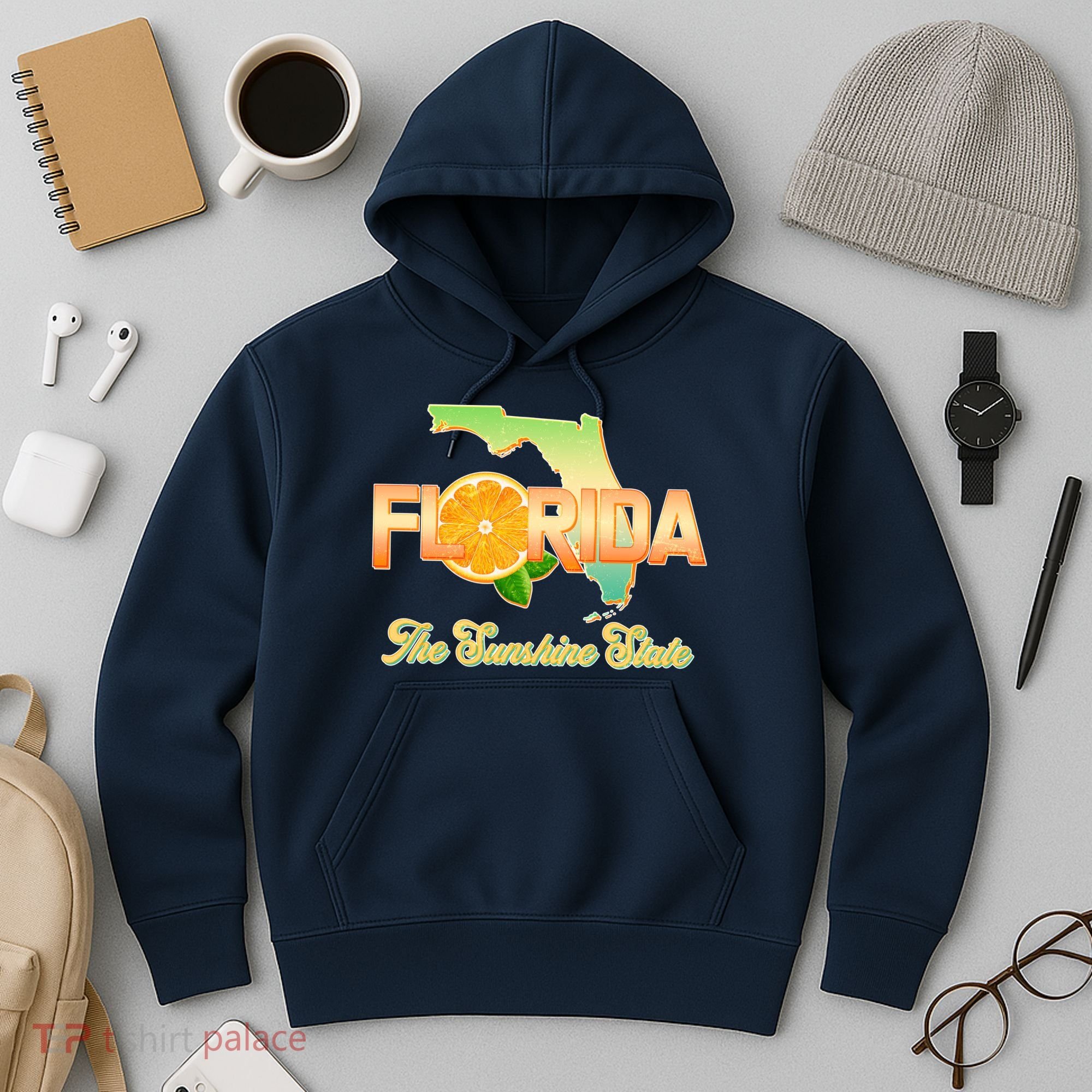 Florida The Sunshine State Orange Logo Hoodie