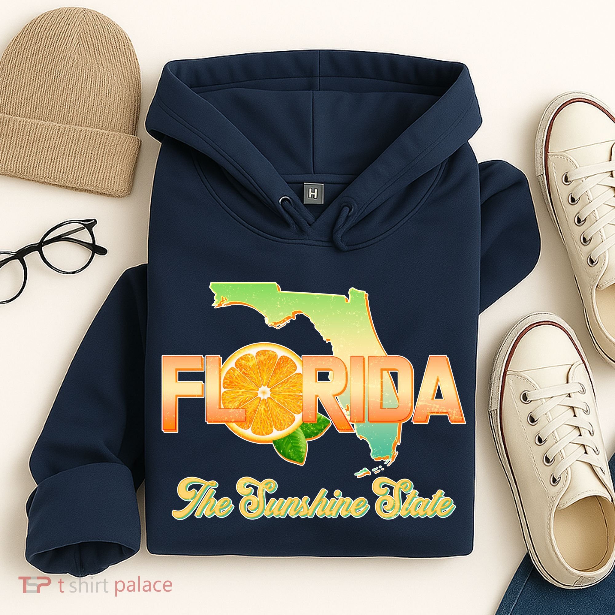 Florida The Sunshine State Orange Logo Hoodie