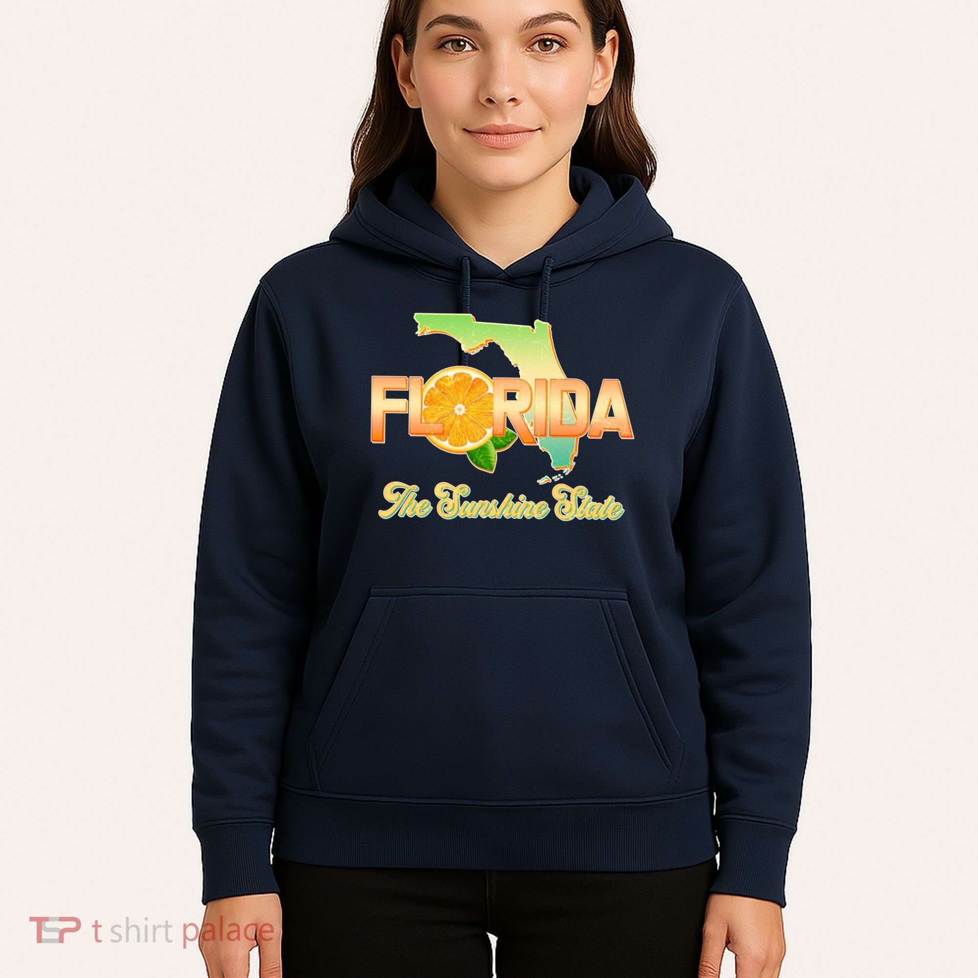 Florida The Sunshine State Orange Logo Hoodie