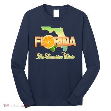Florida The Sunshine State Orange Logo Long Sleeve Shirt