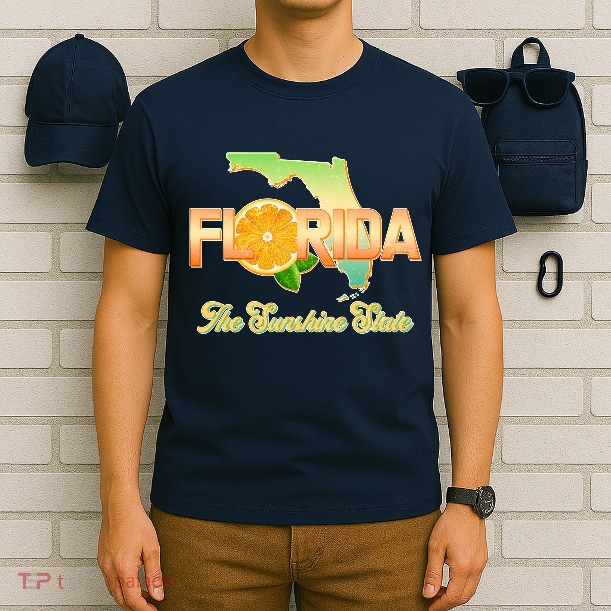 Florida The Sunshine State Orange Logo T-Shirt