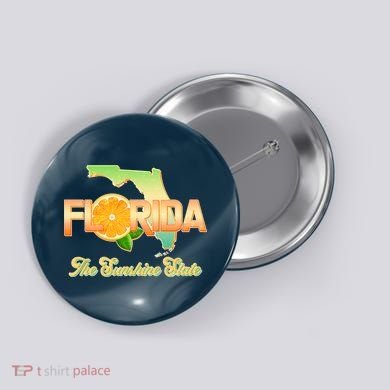Florida The Sunshine State Orange Logo Button