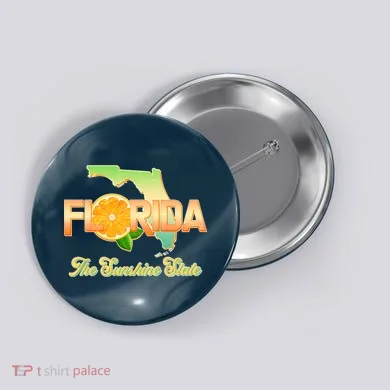Florida The Sunshine State Orange Logo Button