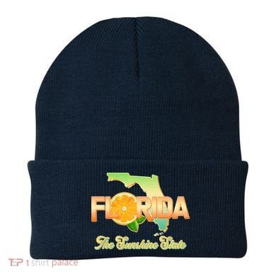 Florida The Sunshine State Orange Logo Beanie