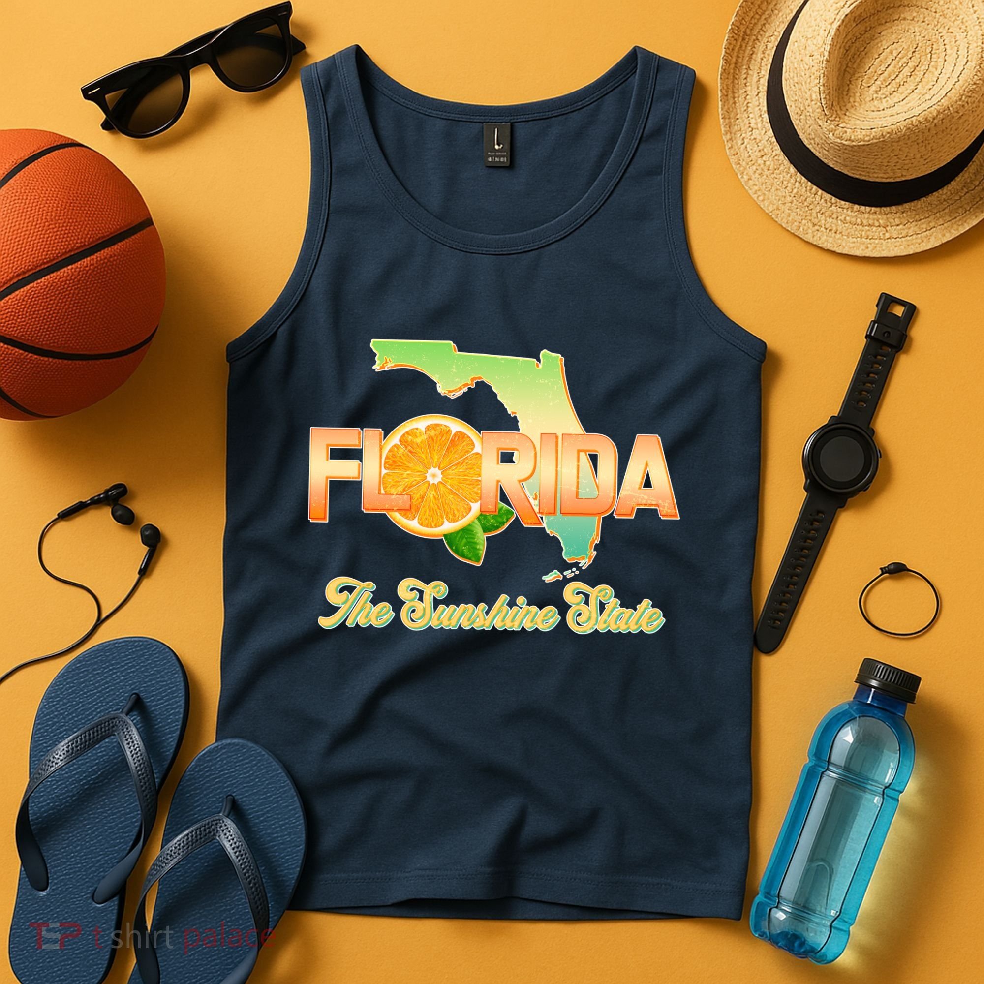 Florida The Sunshine State Orange Logo Tank Top