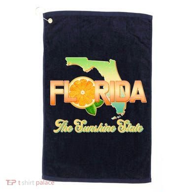 Florida The Sunshine State Orange Logo Golf Towel