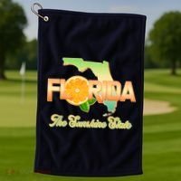 Florida The Sunshine State Orange Logo Golf Towel thumb 1