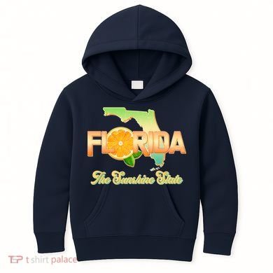 Florida The Sunshine State Orange Logo Kids Hoodie