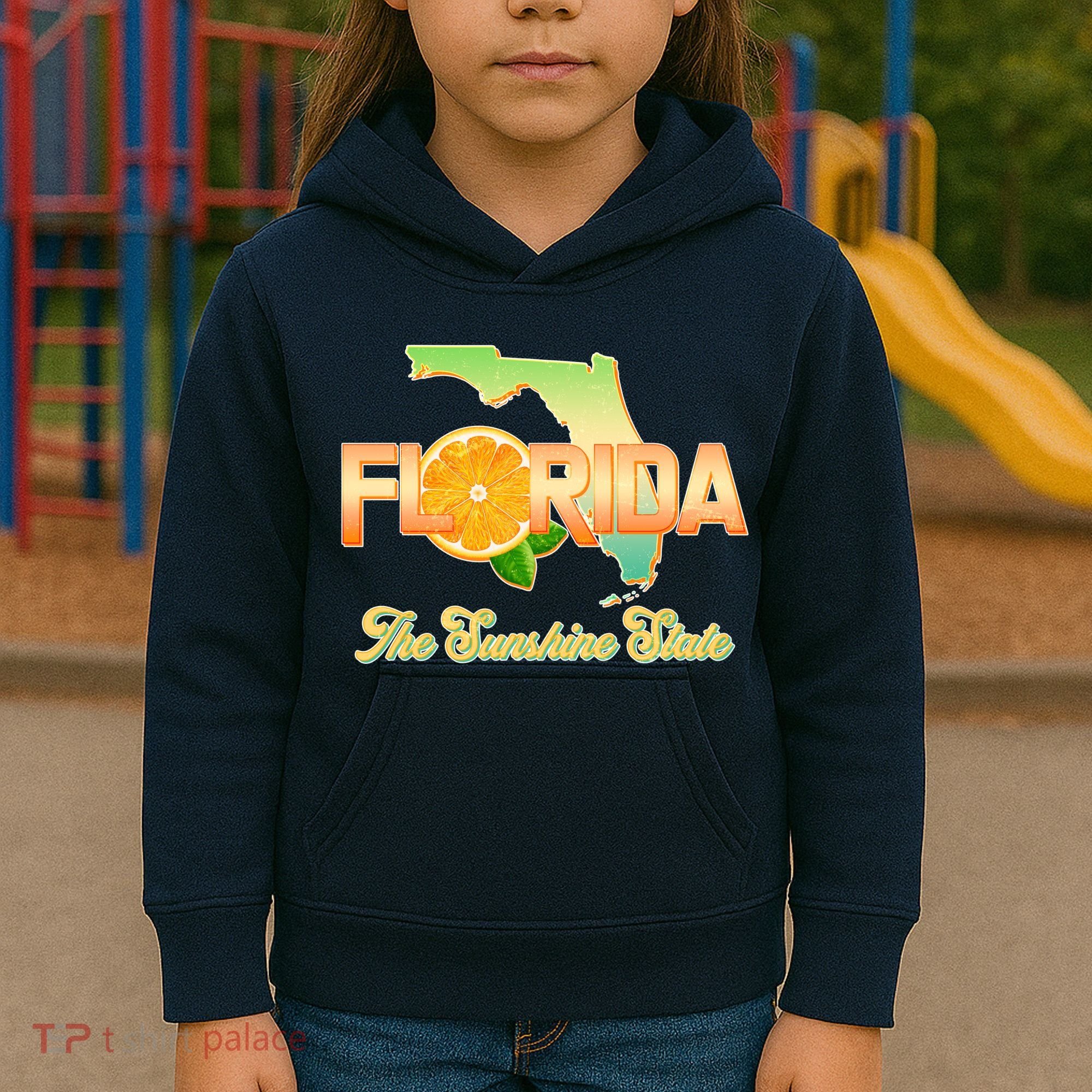 Florida The Sunshine State Orange Logo Kids Hoodie