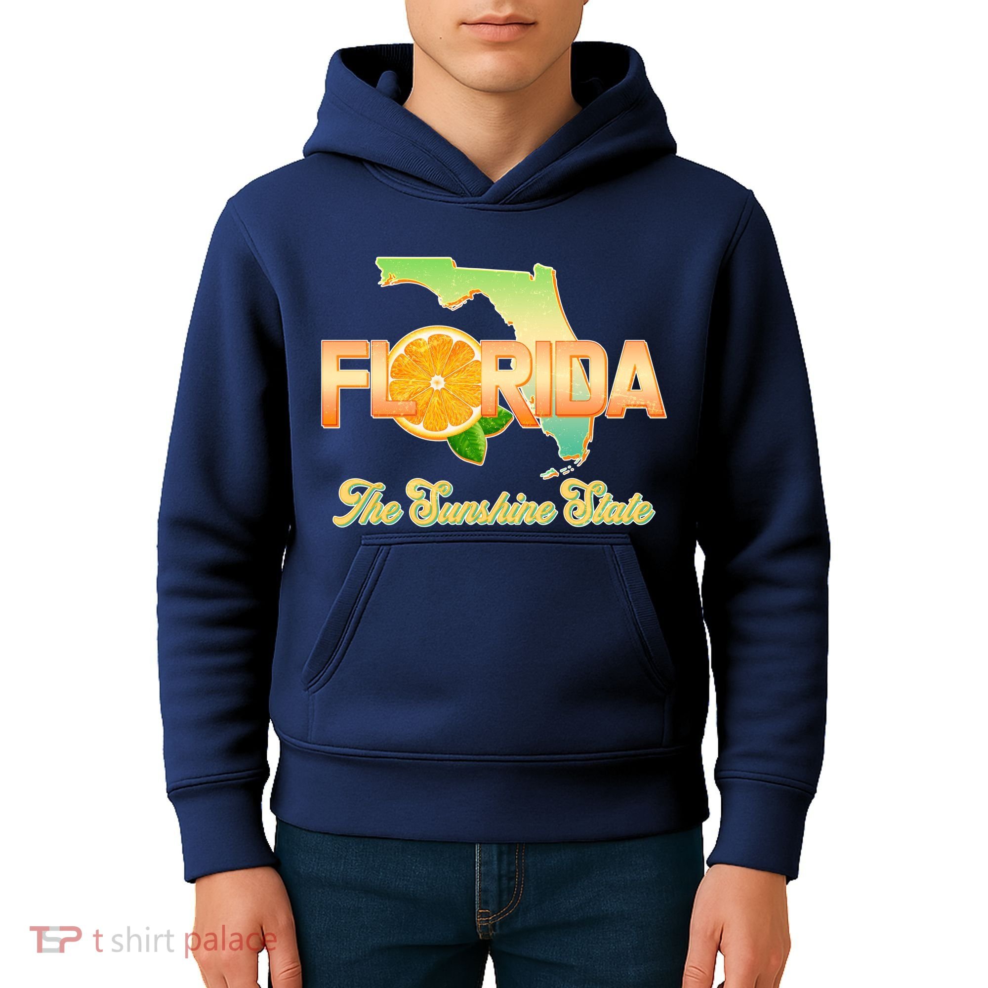 Florida The Sunshine State Orange Logo Kids Hoodie
