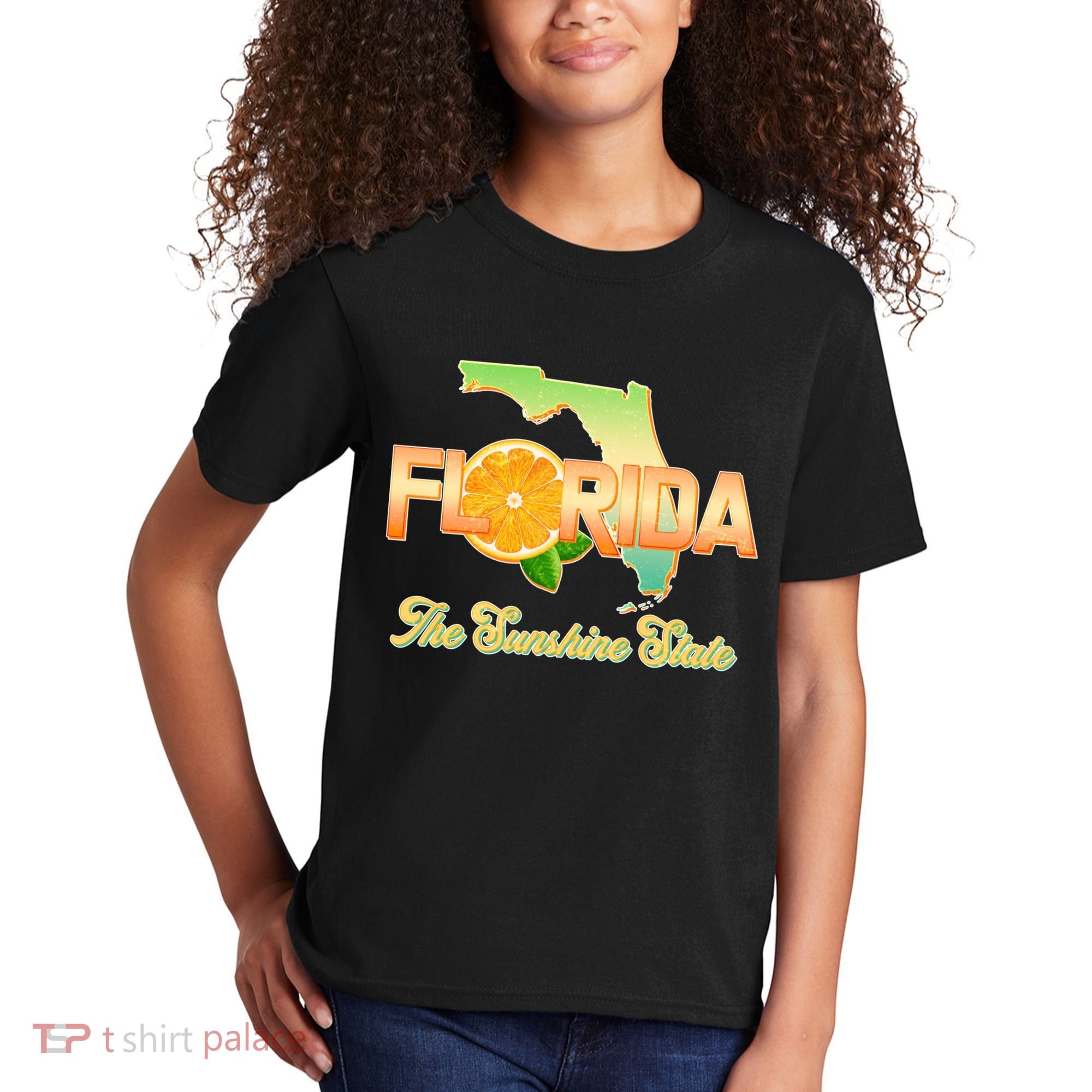 Florida The Sunshine State Orange Logo Kids T-Shirt