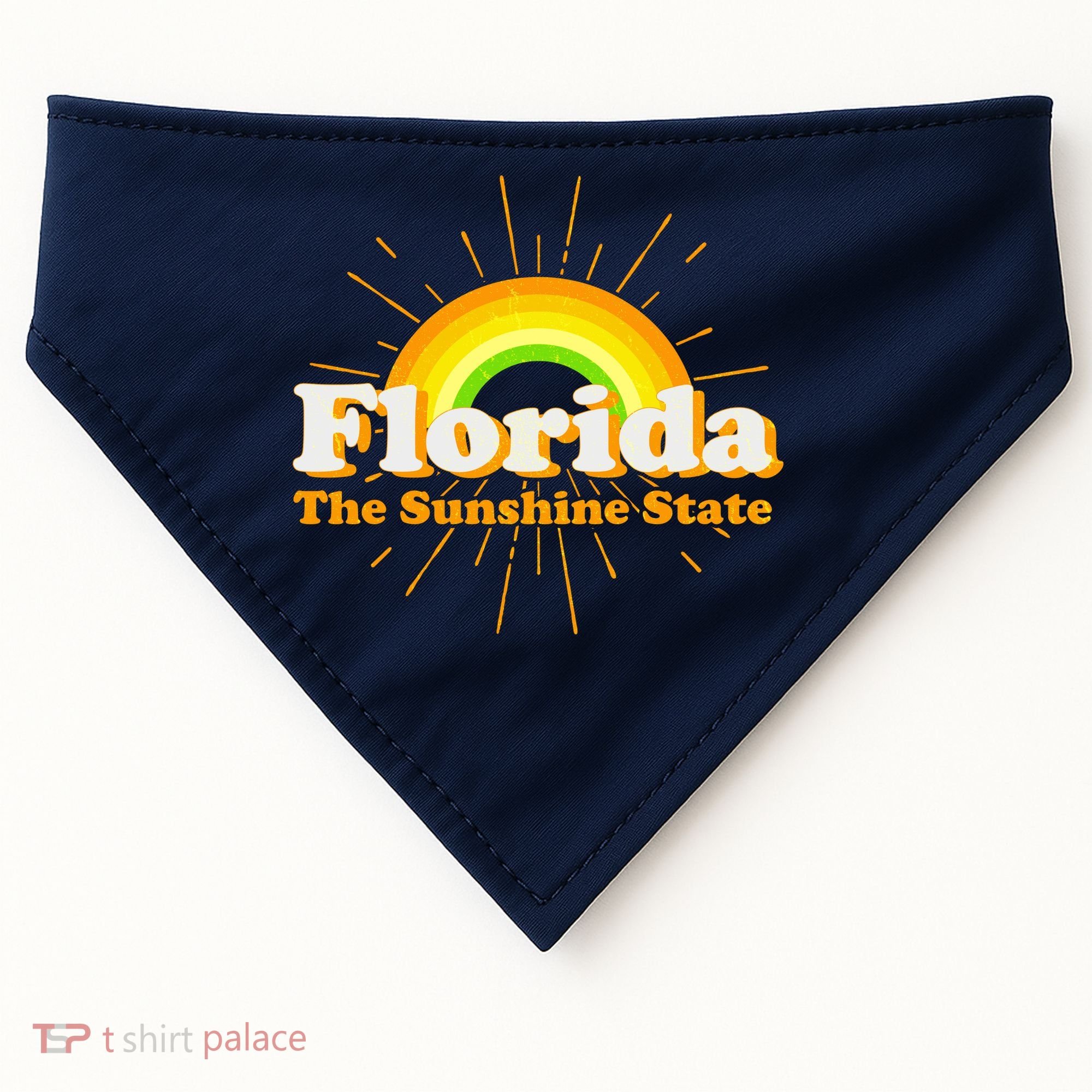 Florida The Sunshine State Rainbow USA-Made Doggie Bandana
