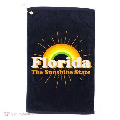 Florida The Sunshine State Rainbow Golf Towel