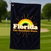 Florida The Sunshine State Rainbow Golf Towel thumb 1