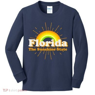 Florida The Sunshine State Rainbow Kids Long Sleeve Shirt