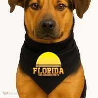 Florida The Sunshine State Retro Sun USA-Made Doggie Bandana thumb 1