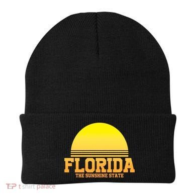 Florida The Sunshine State Retro Sun Beanie