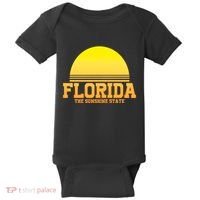 Florida The Sunshine State Retro Sun Baby Bodysuit thumb 0