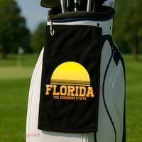Florida The Sunshine State Retro Sun Golf Towel thumb 2