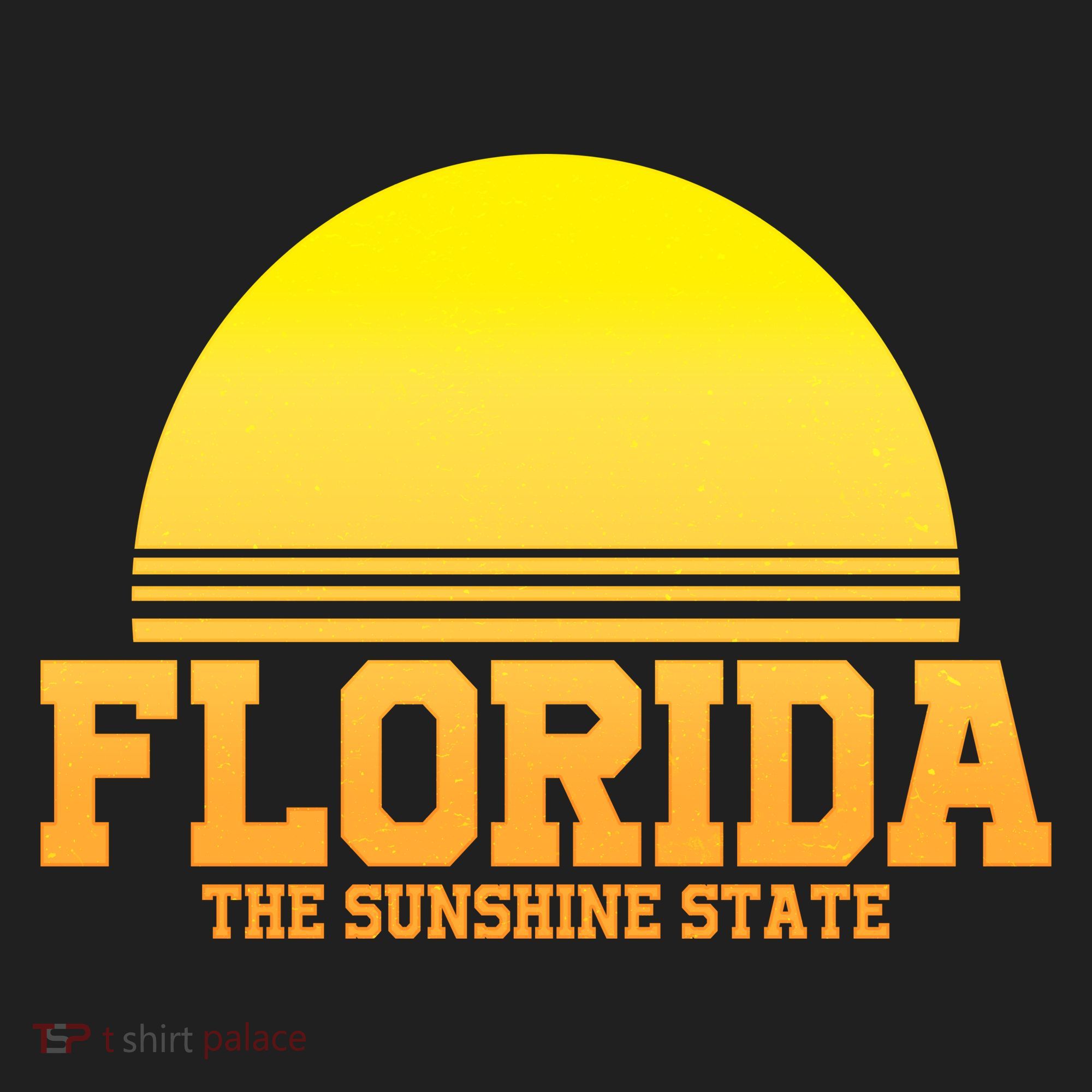 Florida The Sunshine State Retro Sun Golf Towel
