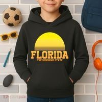 Florida The Sunshine State Retro Sun Kids Hoodie thumb 2