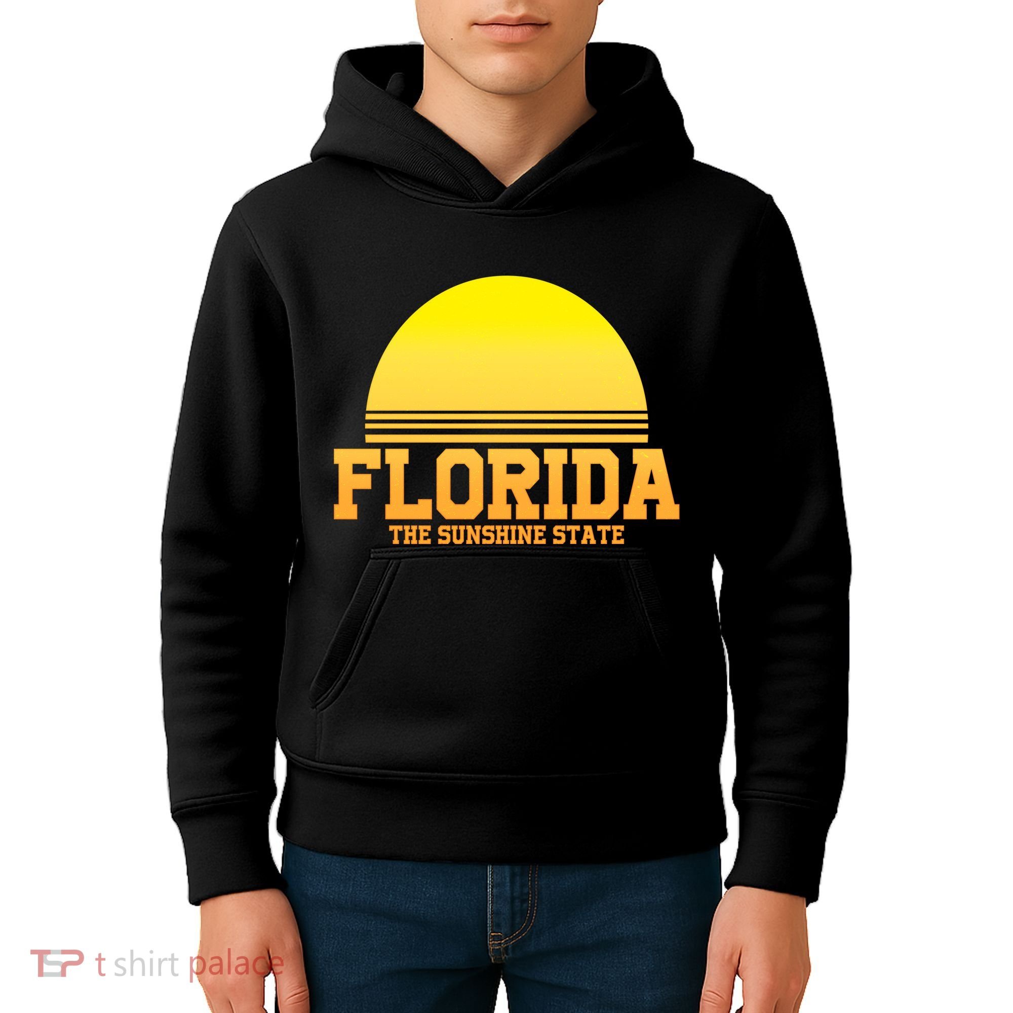 Florida The Sunshine State Retro Sun Kids Hoodie