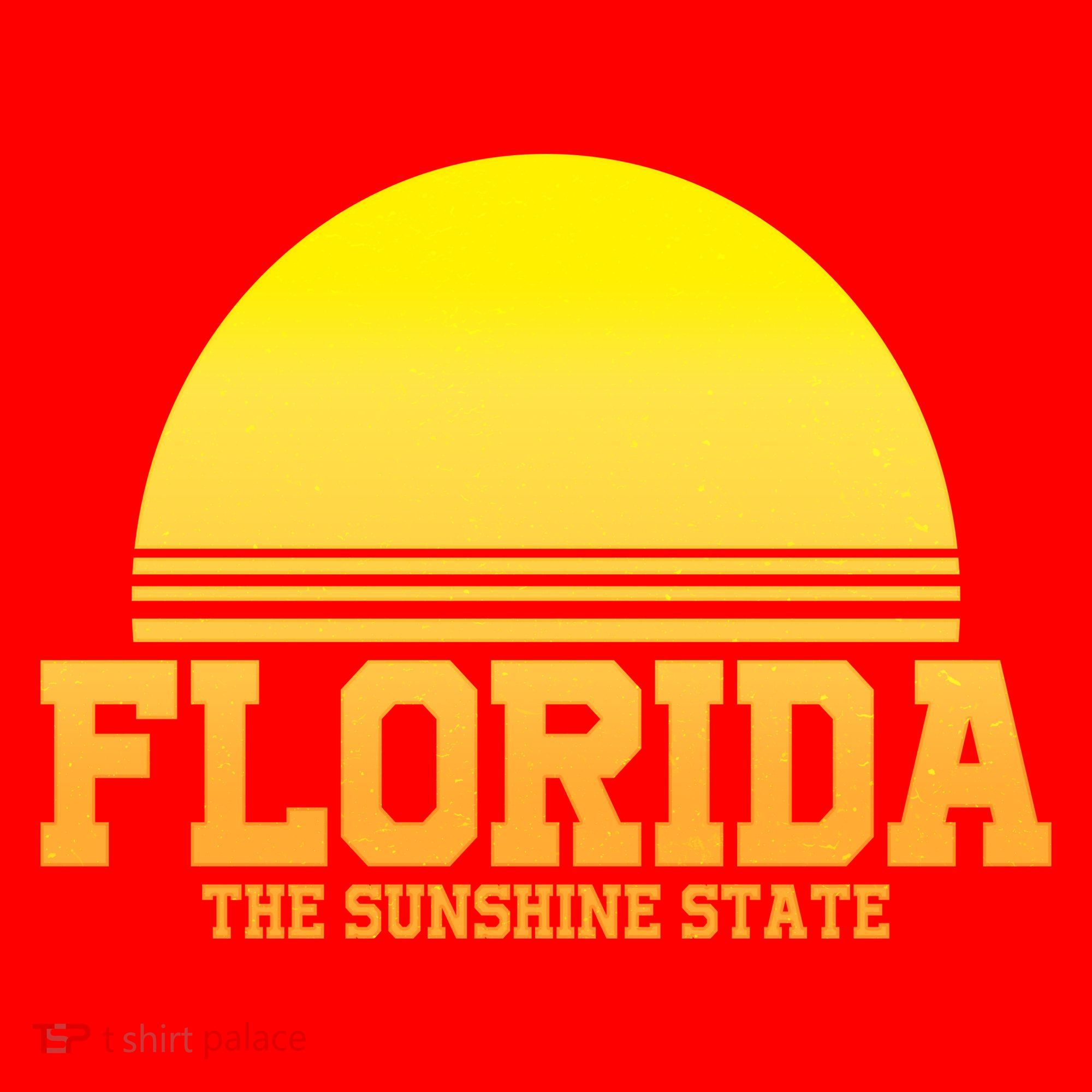 Florida The Sunshine State Retro Sun Santa Hat