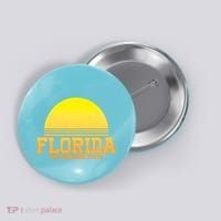 Florida The Sunshine State Retro Sun Button thumb 0