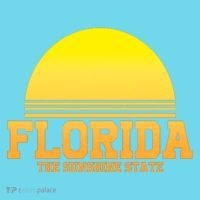 Florida The Sunshine State Retro Sun Button thumb 1