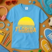 Florida The Sunshine State Retro Sun Kids T-Shirt thumb 3