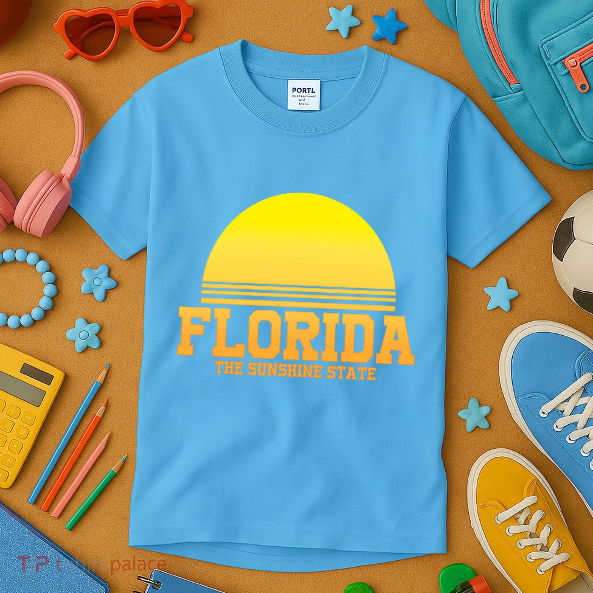 Florida The Sunshine State Retro Sun Kids T-Shirt
