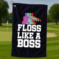 Floss Like A Boss Golf Towel thumb 1
