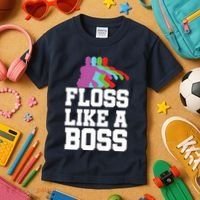 Floss Like A Boss Kids T-Shirt thumb 3