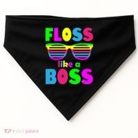 Floss Like A Boss 80's Style Retro USA-Made Doggie Bandana thumb 0