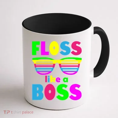 Floss Like A Boss 80's Style Retro Coffee Mug back