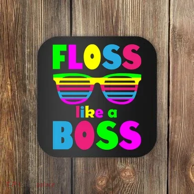 Floss Like A Boss 80's Style Retro Coaster