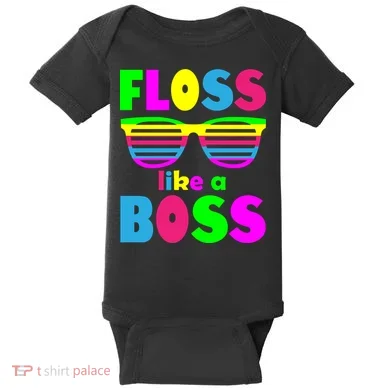 Floss Like A Boss 80's Style Retro Baby Bodysuit