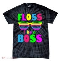 Floss Like A Boss 80's Style Retro Tie-Dye T-Shirt thumb 0