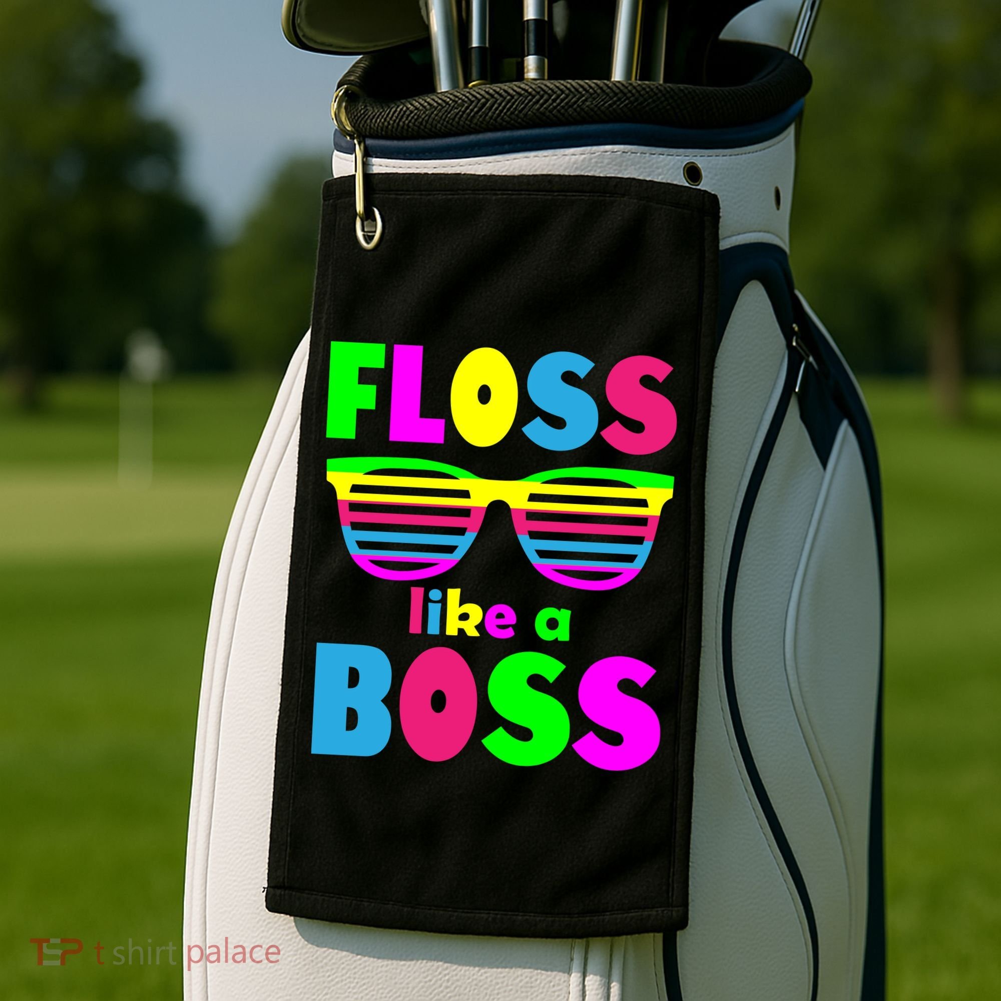 Floss Like A Boss 80's Style Retro Golf Towel
